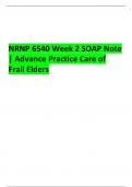 NRNP 6540 Week 2 SOAP Note | Advance Practice Care of Frail Elders