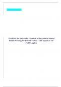 Test Bank for Varcarolis Essentials of Psychiatric Mental Health Nursing 5th Edition Fosbre / All Chapters 1-28 / Full Complete