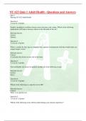 NU 623 Quiz 1 Adult Health - Questions and Answers Quiz 1 Herzing NU 623 Adult Health Question 1 1.4 out of 1.4 points Sondra’s peripheral vestibular disease causes dizziness and vertigo. Which of the following medications will help to decrease edema in t