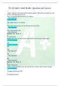 NU 623 Quiz 1 Adult Health - Questions and Answers Jason, age 62, has obstructive sleep apnea. What do you think is one of his contributing factors? He is a recovering alcoholic of 6 years. , Not Selected Correct answer: His collar size is 17 inches. He i