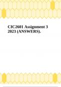 CIC2601 Assignment 3 2023 (ANSWERS)