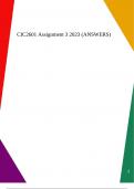 CIC2601 Assignment 3 2023 (ANSWERS)