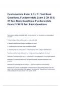 Test Bank For Fundamentals of Nursing 11th Edition Potter Perry Fundamentals Exam 2 CH 31 Test Bank Questions, Fundamentals Exam 2 CH 36 & 37  (A+ GRADED)