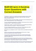 Bundle For NUR 185 Exam Questions and Answers All Correct