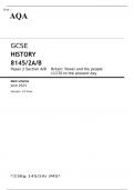 AQA GCSE HISTORY 8145/2A/B Paper 2 Section A/B	Britain JUNE 2023 MARK SCHEME: Power and the people: c1170 to the present day