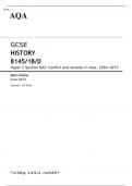 AQA GCSE HISTORY 8145/1B/D Paper 1 Section B/D JUNE 2023 MARK SCHEME: Conflict and tension in Asia, 1950–1975