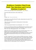 Healthcare Statistics Final Exam Study Tips Questions and Correct Solutions Graded A+