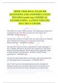 NBME CBSE REAL EXAM 200 QUESTIONS AND ANSWERS LATEST 2023-2024 (usmle step 1)MEDICAL EXAMINATION	LATEST UPDATES  2023 A GRADE