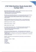 C787 WGU Nutrition Study Guide 2023 Verified 100%