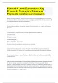 Edexcel A Level Economics - Key Economic Concepts - Balance of Payments questions and answers