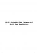 IAL: UNIT 1: Molecules, Diet, Transport and Health (New Specification) 