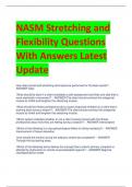 NASM Stretching and  Flexibility Questions  With Answers Latest  Update