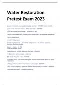 Water Restoration  Pretest Exam 2023