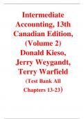 Intermediate Accounting, 13th Canadian Edition, (Volume 2) Donald Kieso, Jerry Weygandt, Terry Warfield (Test Bank)