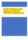 RAMP Certification Exam Questions and Answers 2022/2023 | Verified Answers