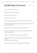 AIR METHODS CC Paramedic exam 2023 with 100% correct answers