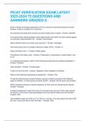 PICAT VERIFICATION EXAM LATEST 2023-2024 75 QUESTIONS AND ANSWERS GRADED A