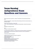 Texas Nursing  Jurisprudence Exam  Questions and Answers