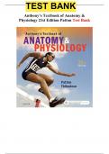 Anthony’s Textbook of Anatomy & Physiology 21st Edition Patton Test Bank