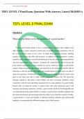 TEFL LEVEL 5 Final Exam, Questions With Answers. Latest GRADED A