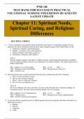 PNR 140 Chapter 11: Spiritual Needs, Spiritual Caring, and Religious Differences TEST BANK FOR SUCCESS IN PRACTICAL VOCATIONAL NURSING 9TH EDITION BY KNECHT LATEST UPDATE