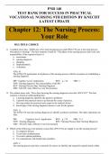 PNR 140 Chapter 12: The Nursing Process: Your Role TEST BANK FOR SUCCESS IN PRACTICAL VOCATIONAL NURSING 9TH EDITION BY KNECHT LATEST UPDATE