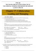 PNR 140 Chapter 17: Collaboration: Leading and Managing  TEST BANK FOR SUCCESS IN PRACTICAL VOCATIONAL NURSING 9TH EDITION BY KNECHT LATEST UPDATE