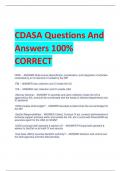 CDASA Questions And  Answers 100%  CORRECT