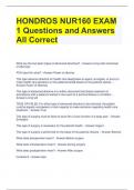 HONDROS NUR160 EXAM 1 Questions and Answers All Correct