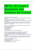 MKTG 181 Exam 1 Questions and Answers All Correct 