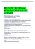 MKTG 181 2023 Exam Questions with Correct Answers 