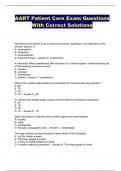 AART Patient Care Exam Questions With Correct Solutions