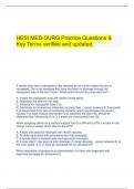   HESI MED-SURG Practice Questions & Key Terms verified and updated.