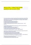   HESI LEVEL 1 PRACTICE EXAM questions and answers 2023.