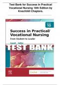 Test Bank for Success in Practical Vocational Nursing 10th Edition Carroll