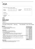 AQA AS BIOLOGY Paper 2 QUESTION PAPER JUNE 2023