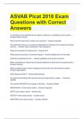 ASVAB Picat 2018 Exam Questions with Correct Answers 