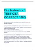 Fire Instructor 1 TEST Q&A  CORRECT 100%