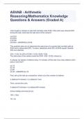 ASVAB - Arithmetic Reasoning/Mathematics Knowledge Questions & Answers (Graded A)