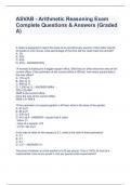 ASVAB - Arithmetic Reasoning Exam Complete Questions & Answers (Graded A)  