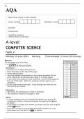 AQA A-level COMPUTER SCIENCE Paper 2 QUESTION PAPER AND MARK SCHEME 2023