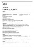 AQA A-level COMPUTER SCIENCE Paper 1 QUESTION PAPER and MARK SCHEME 2023