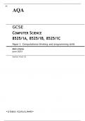 AQA GCSE COMPUTER SCIENCE Paper 1A, 1B and 1C MARK SCHEME 2023:  Computational thinking and programming skills