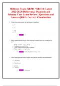 Midterm Exam: NR511 / NR 511 (Latest 2022-2023) Differential Diagnosis and  Primary Care Exam Review | |Questions and Answers |100% Correct- Chamberlain 