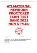 ATI MATERNAL NEWBORN PROCTORED EXAM TEST BANK 2023 NGN STYLED