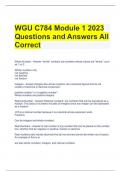 WGU C784 Module 1 2023 Questions and Answers All Correct 