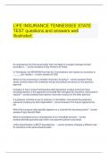  LIFE INSURANCE TENNESSEE STATE TEST questions and answers well illustrated.