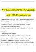 NYPD 2nd trimester 2023 Answered and Graded A+ | NYPD 2nd Trimester Law Review 2023 Bundled Exams