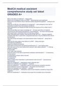 MedCA medical assistant comprehensive study set latest GRADED A+