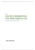 HESI RN FUNDAMENTALS TEST BANK EXAM (V1-V3) | QUESTIONS & ANSWERS (GRADED A+) | LATEST UPDATE 2023 100% VERIFIED